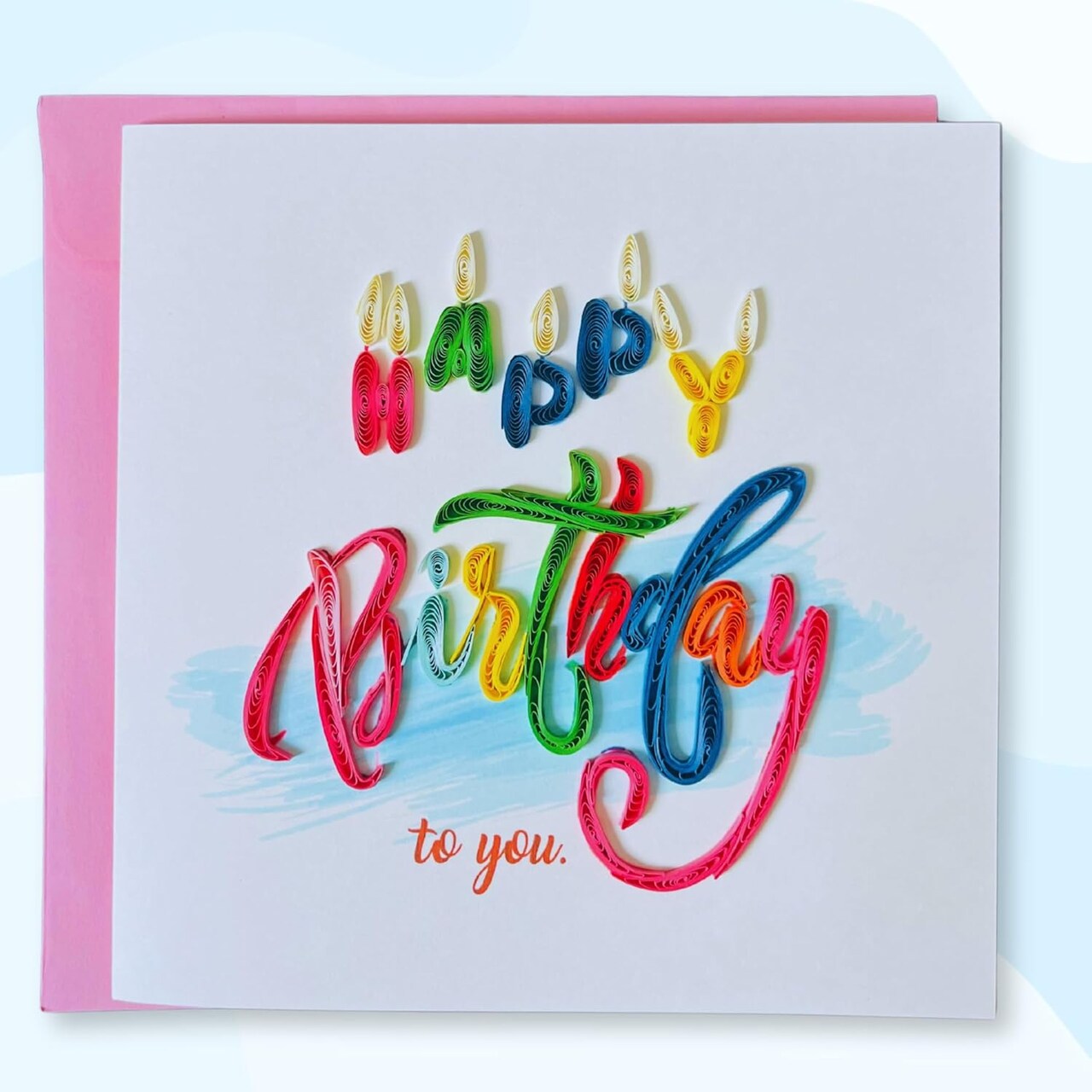 Quilling Cards 3D birthday Cards, handmade paper quilled card, handcrafted cards with Happy Birthday letter
